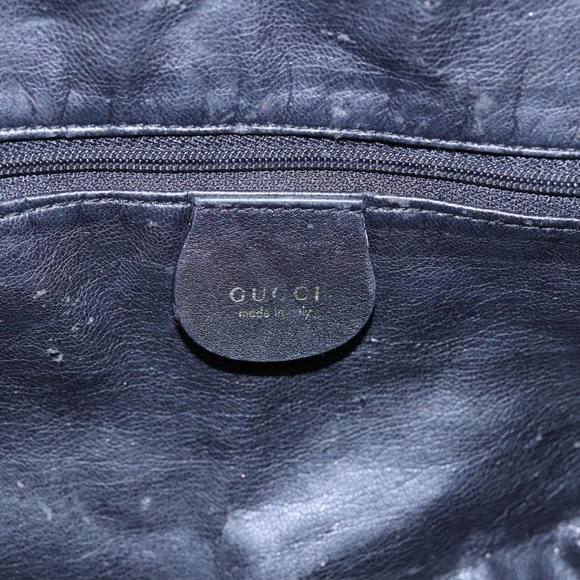 GUCCI Bamboo Hand Bag Leather 2way Black 001 1577 Auth 81330 - Picture 15 of 16